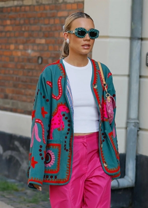 Maggie jakke Green Suzani Embroidery Sissel Edelbo 